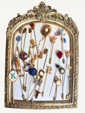 Stick Pin Collection Gold & Silver Finish Vintage & Antique